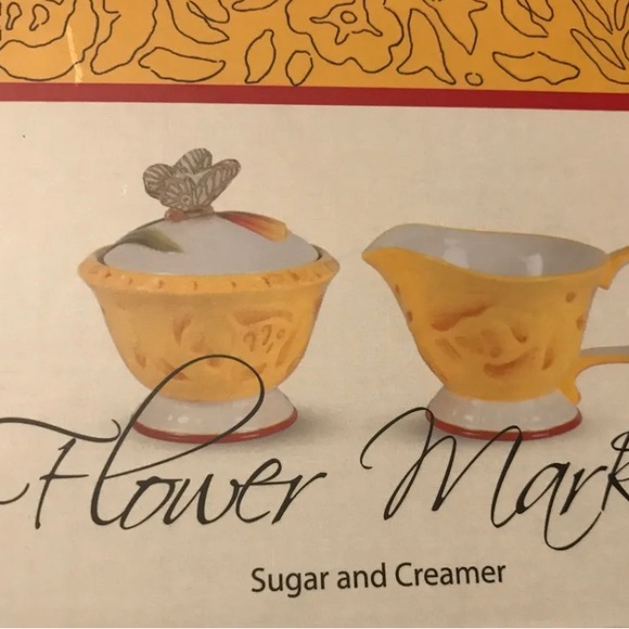 Fitz And Floyd Flower Market Sugar And Creamer Set New In Box - Picture 2 of 7